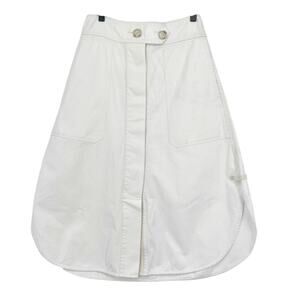 Lee Mathews Workroom 100% Organic Cotton Drill Off-White Midi Skirt Size 1 US 4